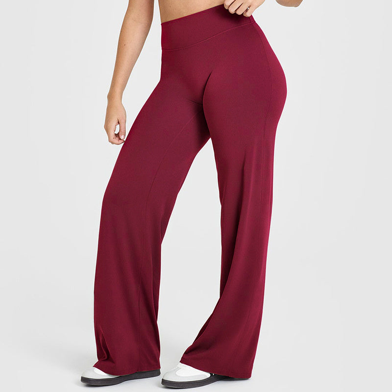 red Straight Leg Yoga Pants for Women