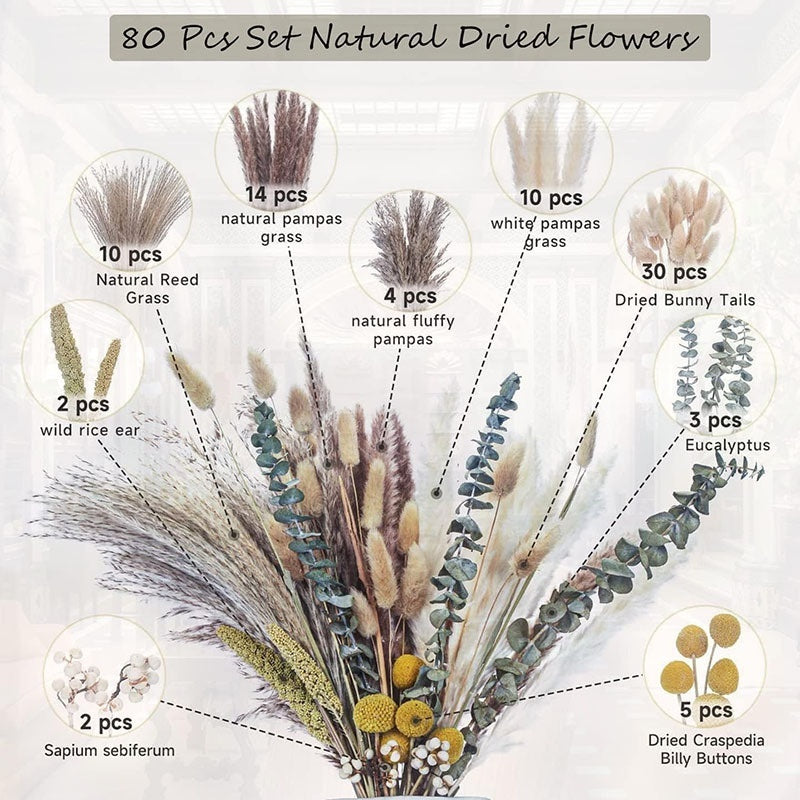 Pampas Grass Boho Wedding Decor Bouquet Set