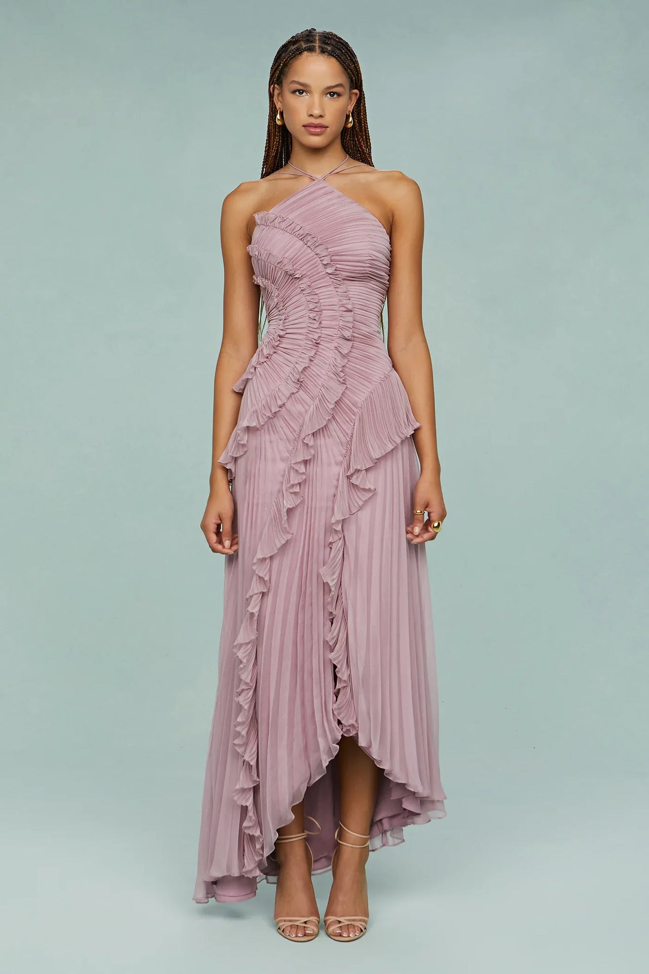 summer Boho Halter Wedding Guest Dress