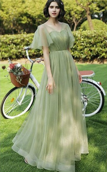 tulle Boho Green Bridesmaid Dresses - Mix and Match