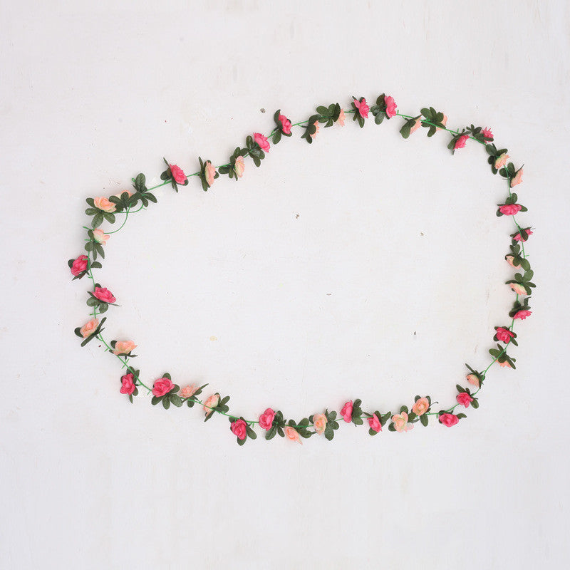 boho Pink Roses Vine Decorative Garland