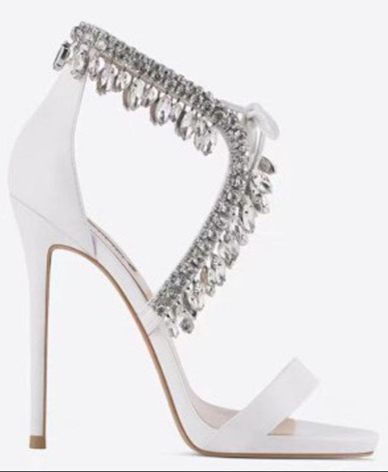 Bohemian Wedding Heels with Rhinestone Tassels