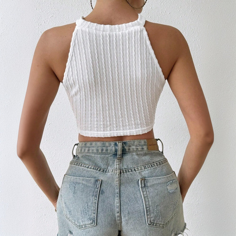 white Boho Tassel Crop Top