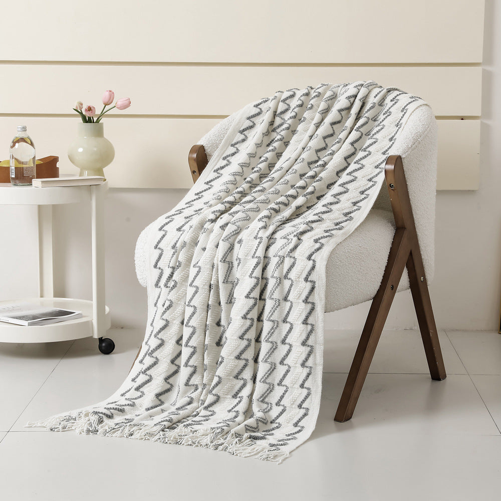 white Earthy Bohemian Blanket