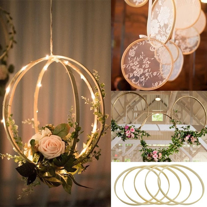 bamboo Wooden Rings for Hanging Wedding Decorations