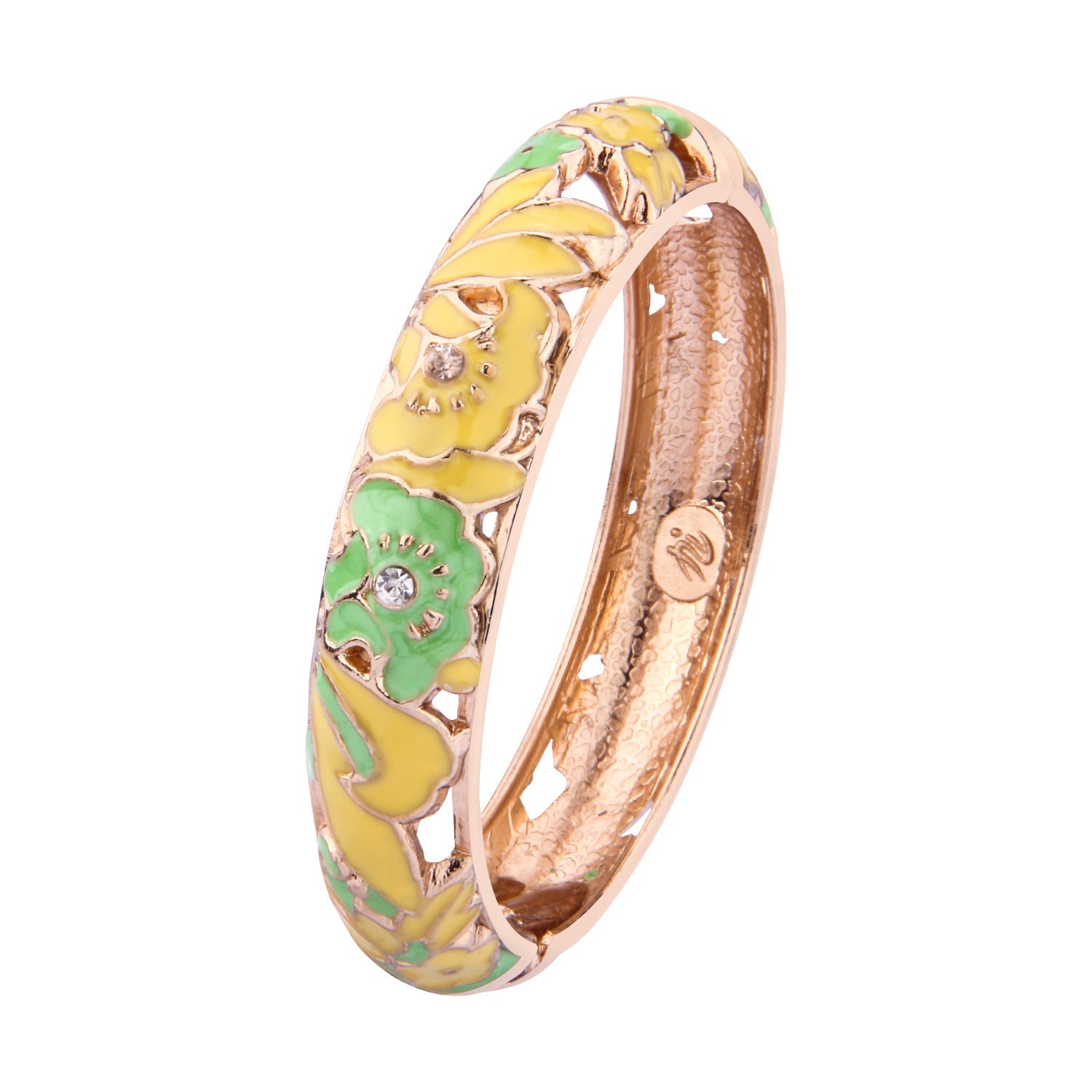yellow Flower Metal Cuff Bracelet