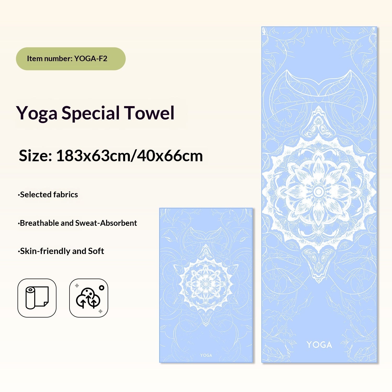 Non-Slip Yoga Towels with Print