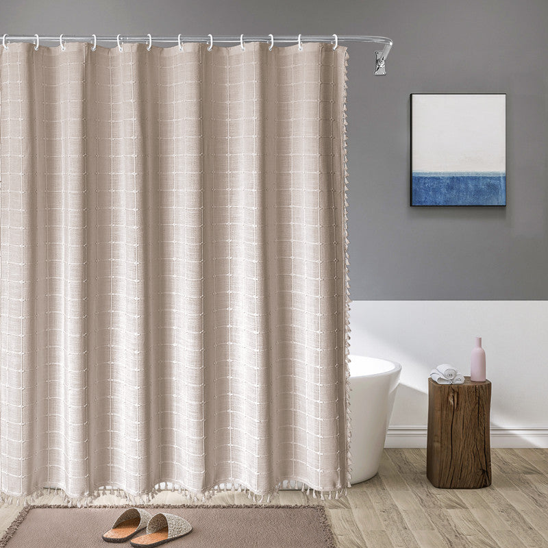 Boho Shower Curtain with Tassels