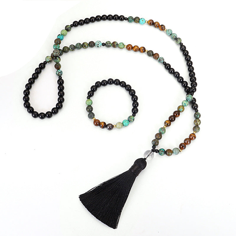 108 Mala Bead Necklace and Bracelet Set