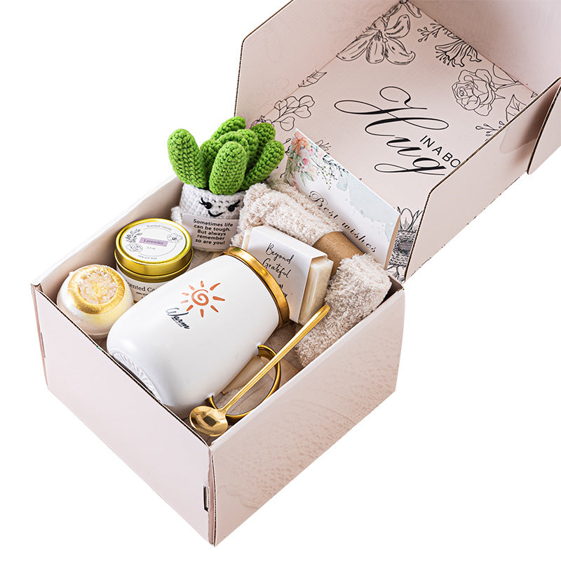 10 Pcs Blanket Home Spa Gift Set - Hug In A Box