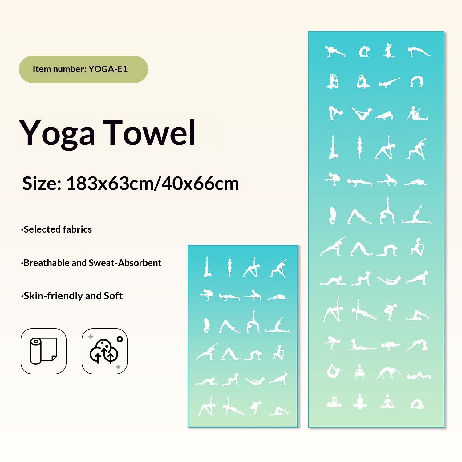 Non-Slip Yoga Towels with Print