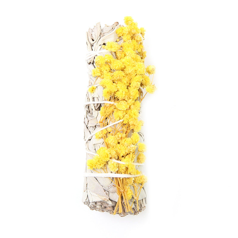 Colorful White Sage and Flower Smudge Sticks
