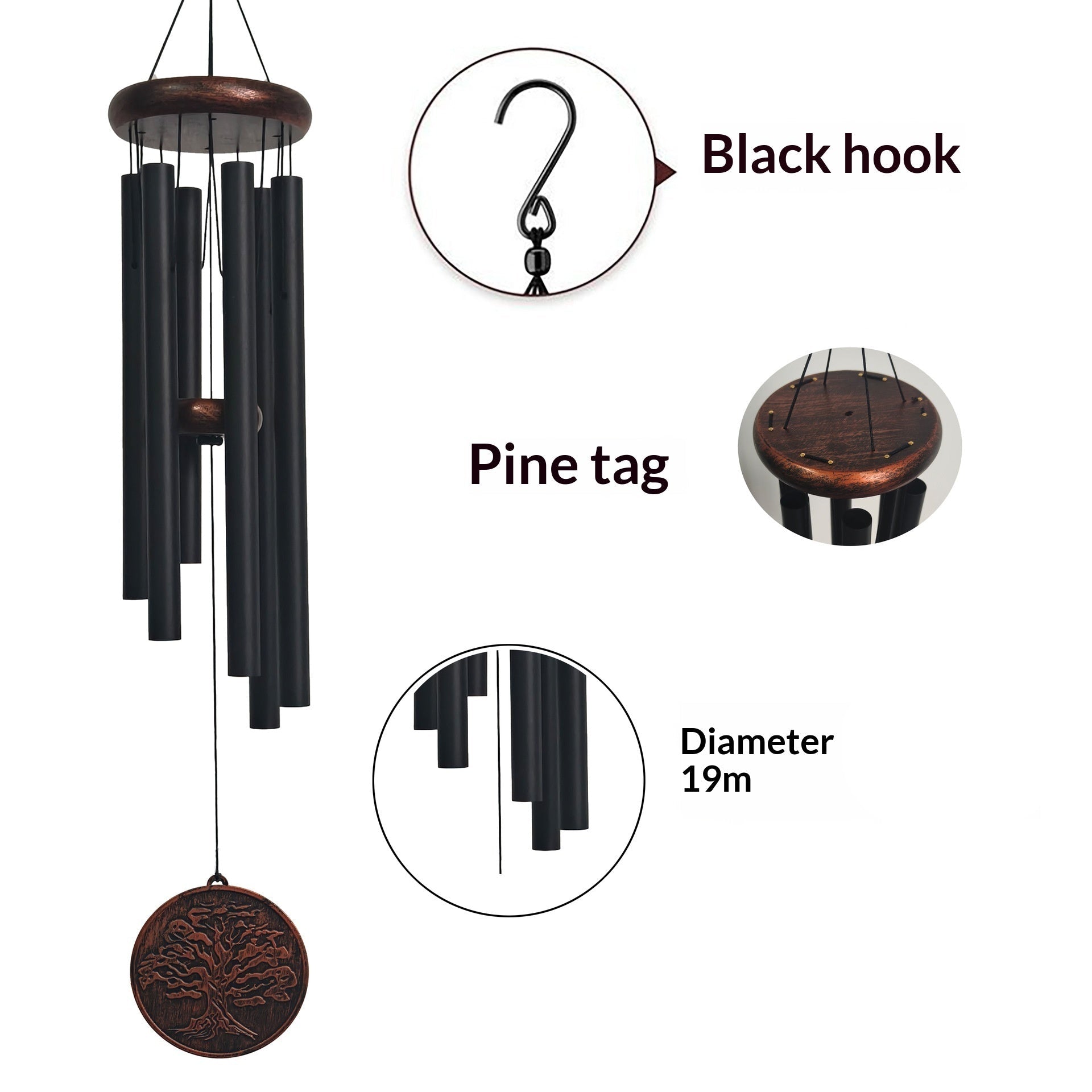 32 Inches Retro Tube Music Wind Chimes