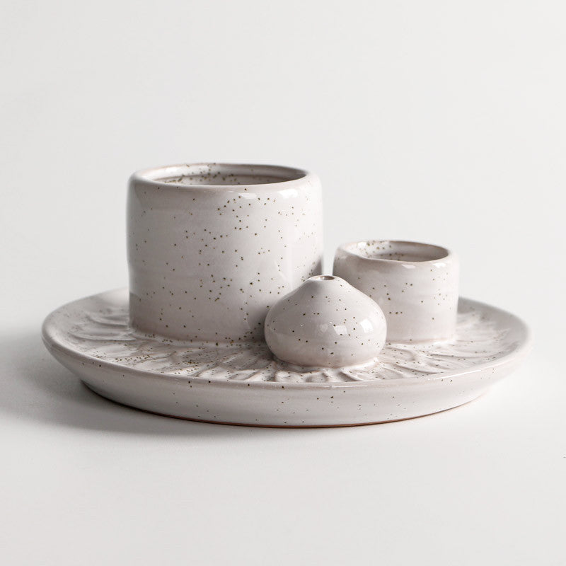 3 In 1 Ceramic Incense, Cone and Smudge Stick Burner