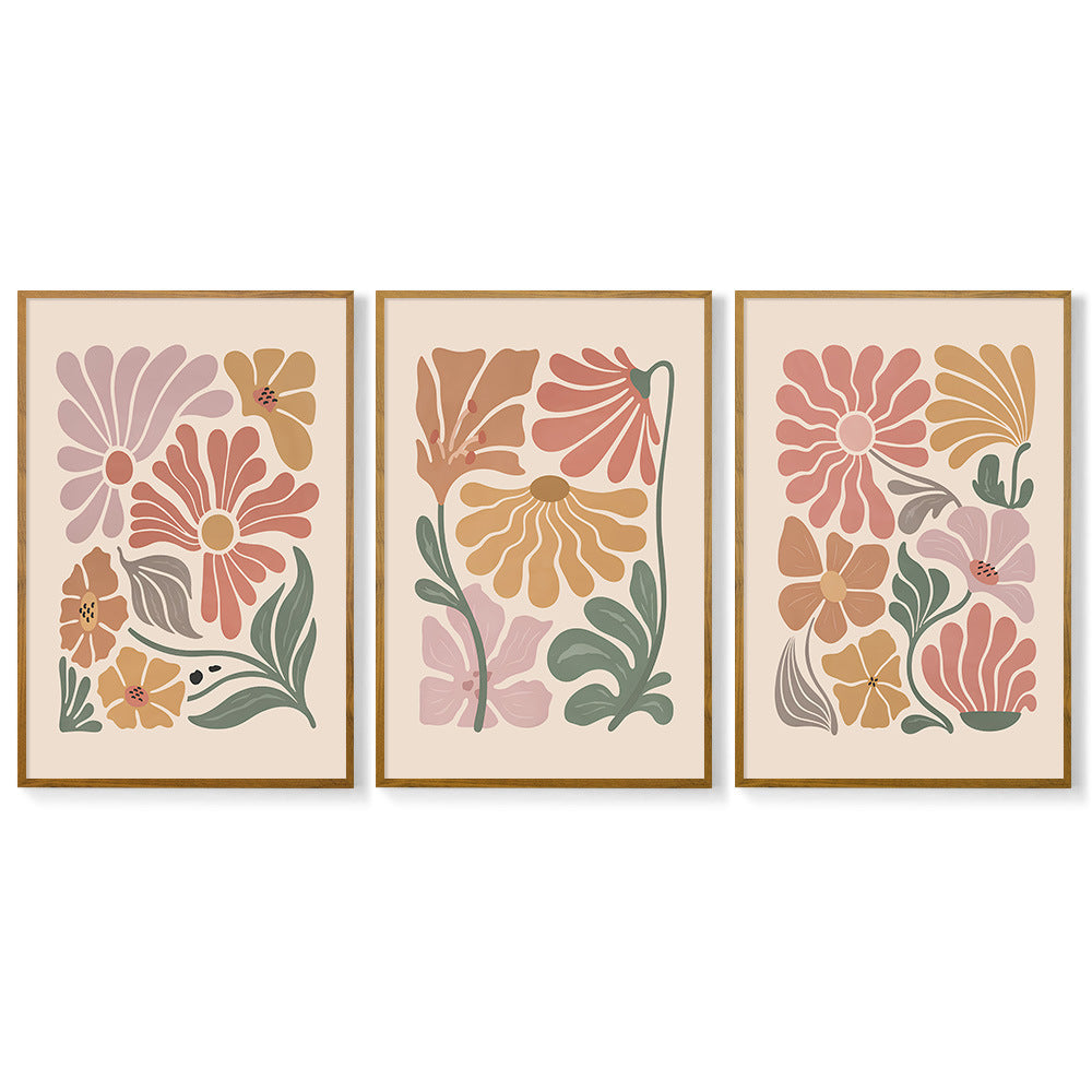 3 Piece Set Flower Wall Art