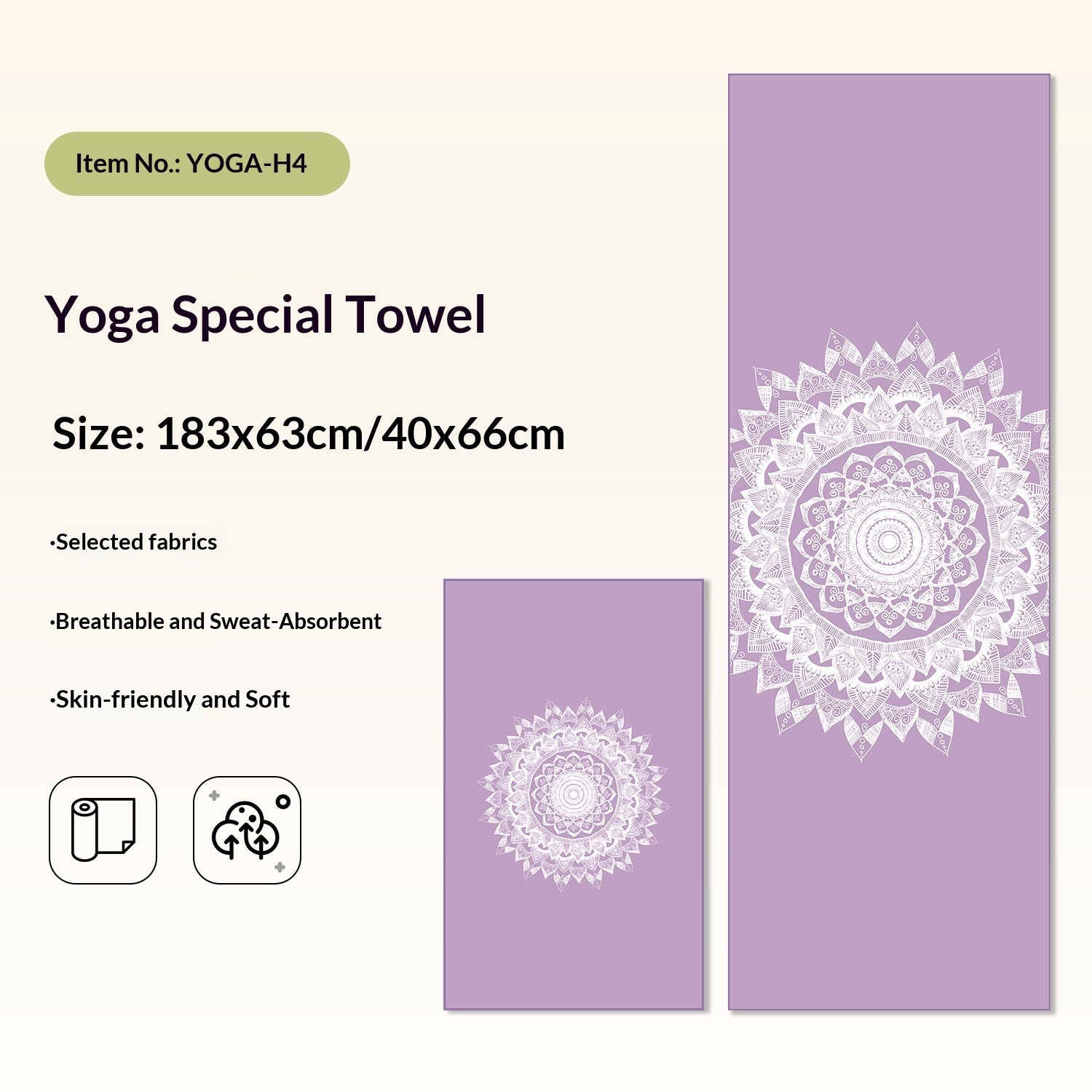 Non-Slip Yoga Towels with Print