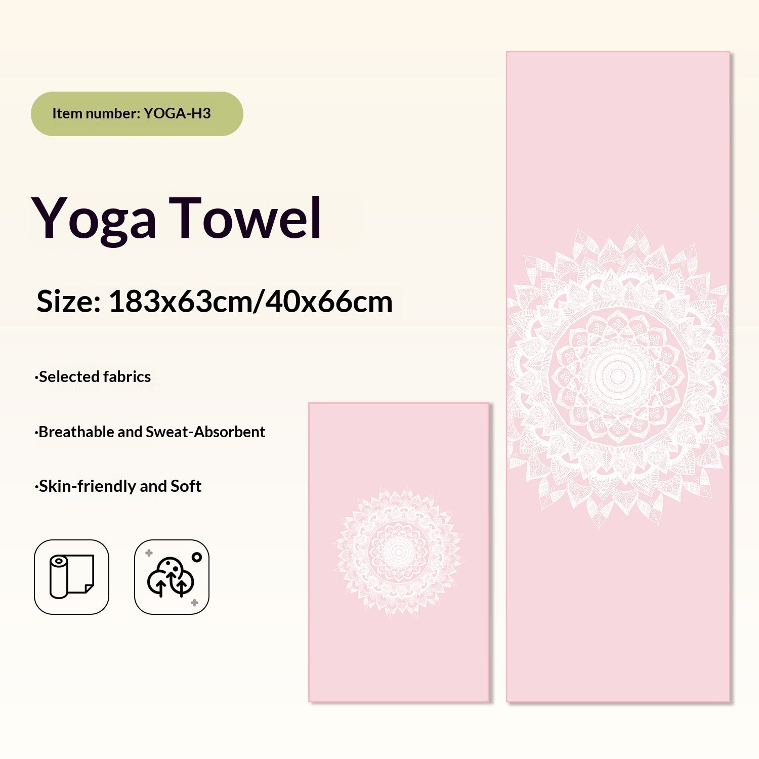 Non-Slip Yoga Towels with Print