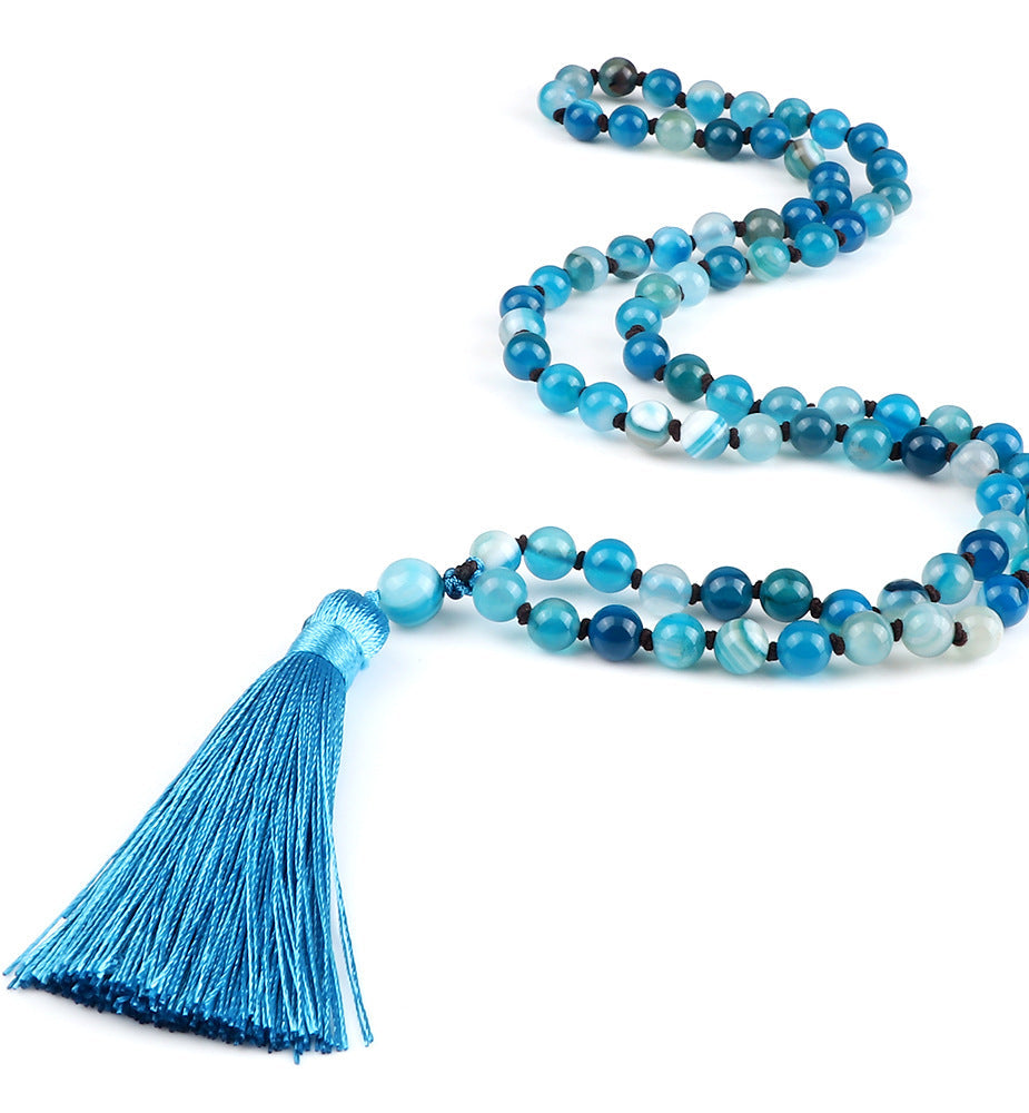 Bright Colored Mala Beads with Tassel 6mm