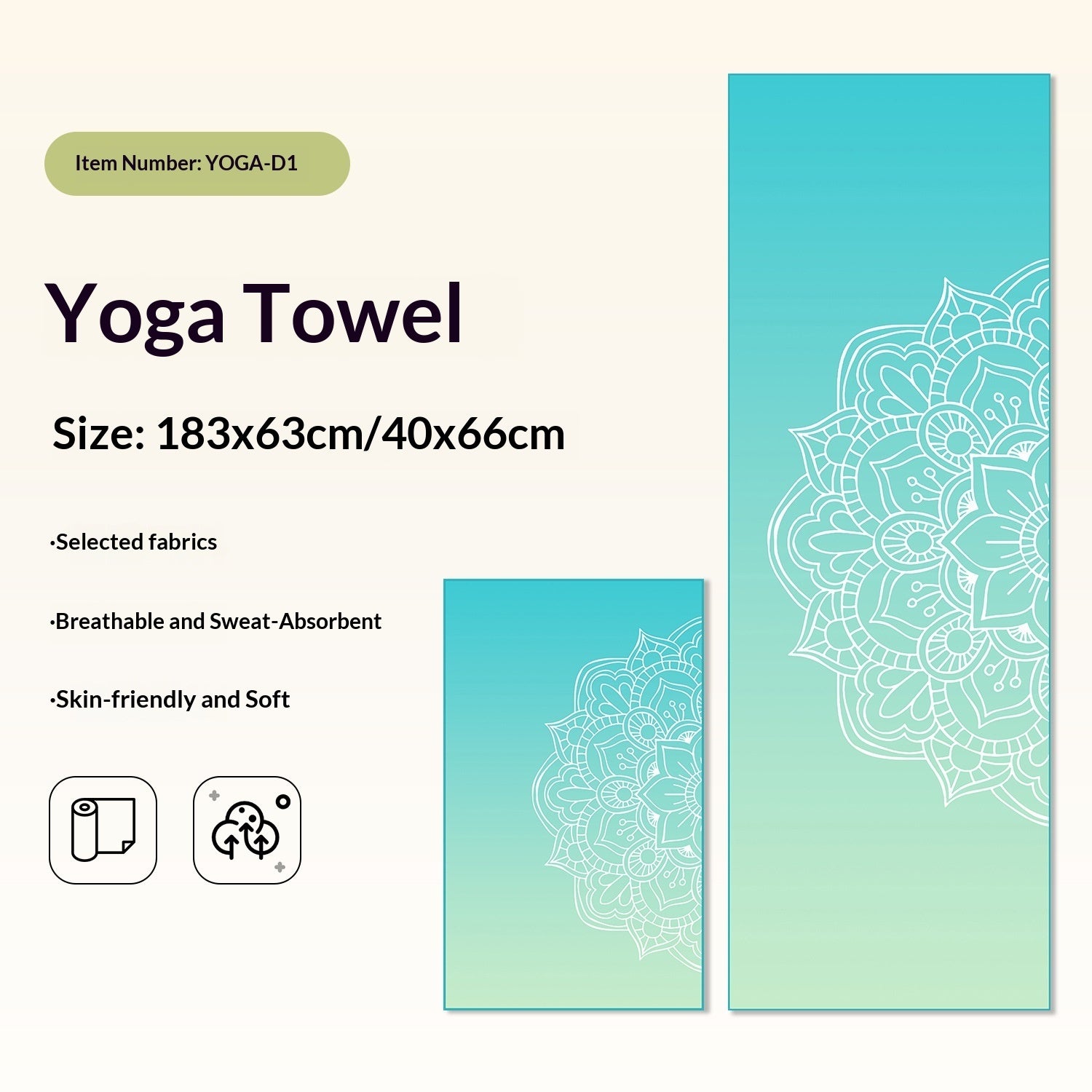 Non-Slip Yoga Towels with Print