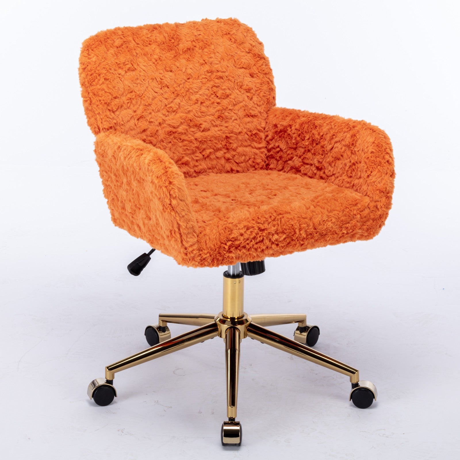 Orange Faux Fur Fluffy Desk Chair