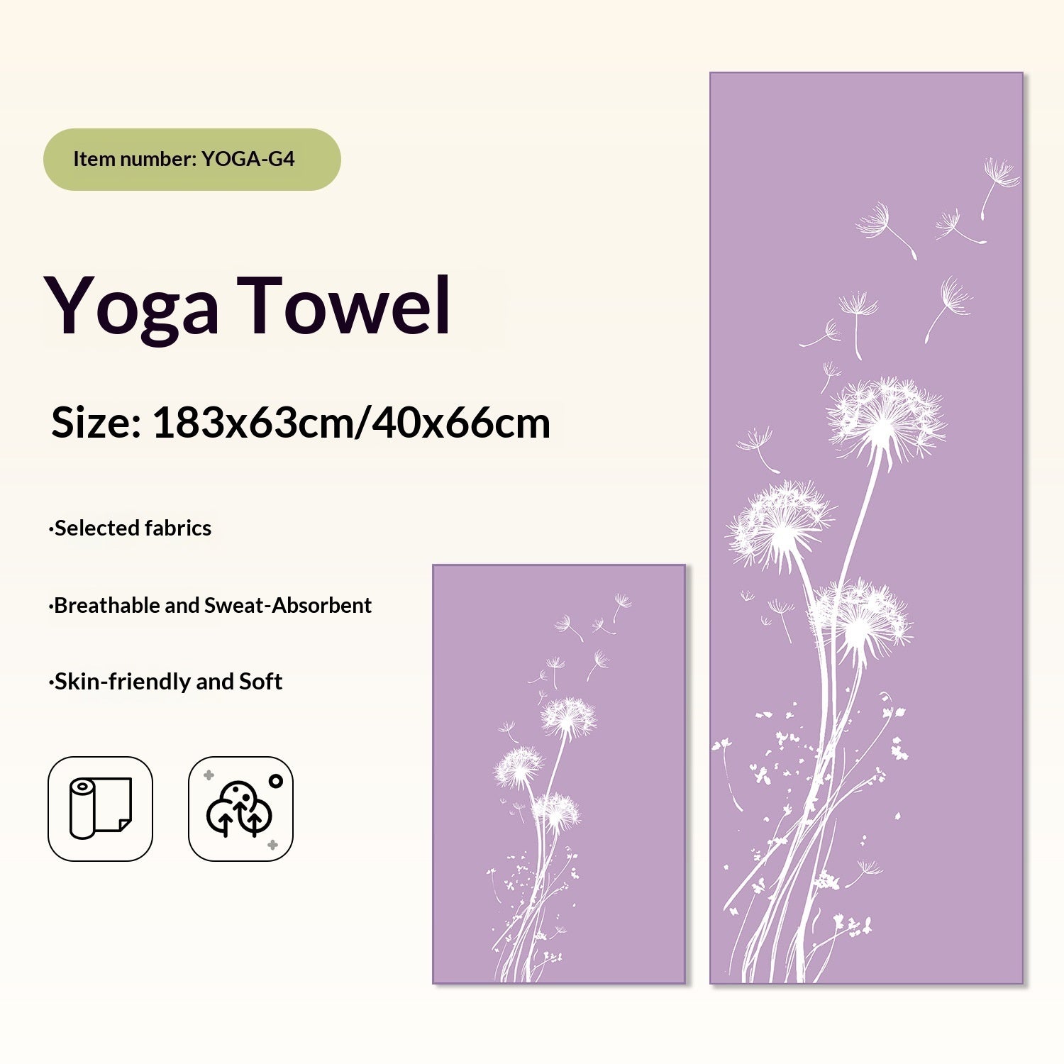 Non-Slip Yoga Towels with Print
