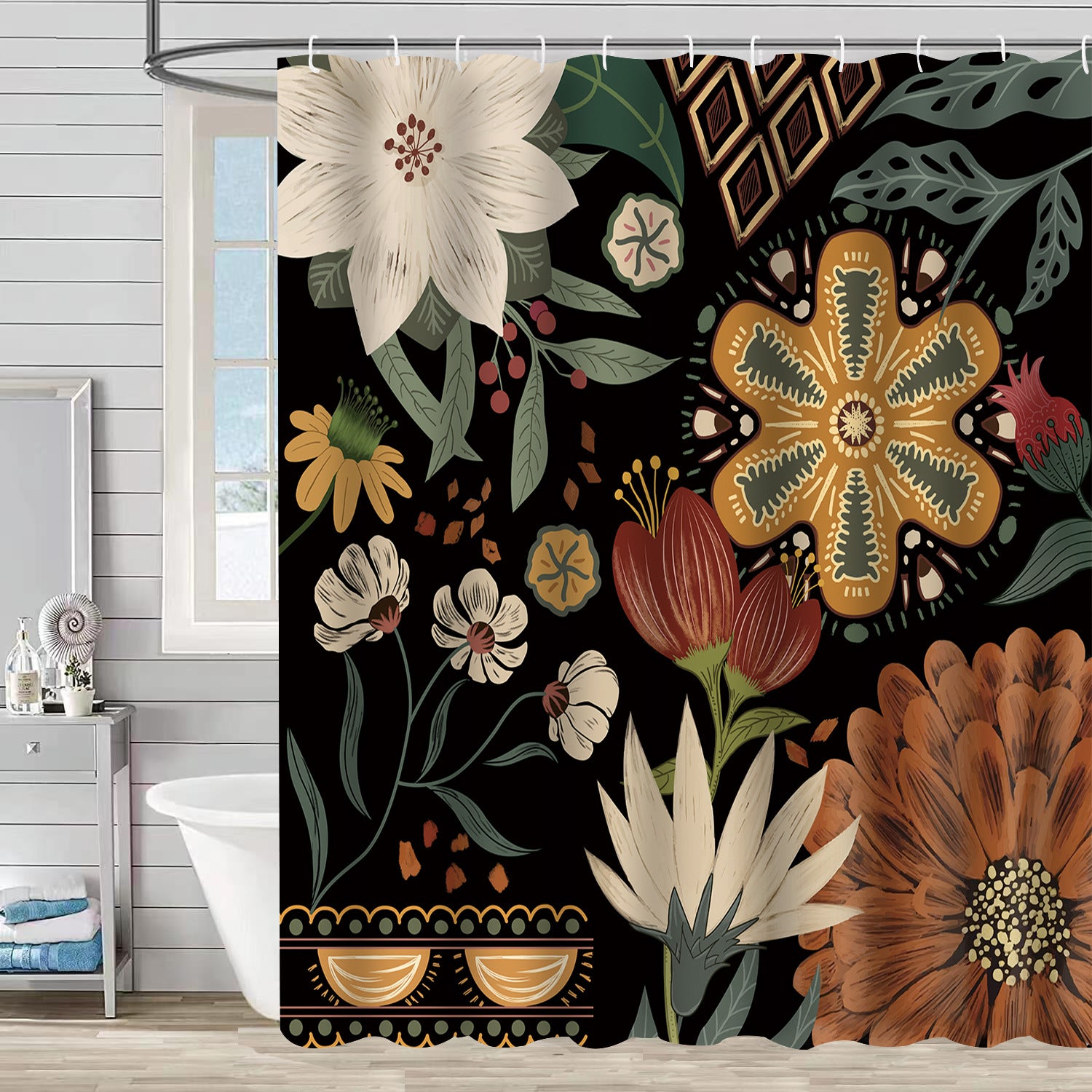 Colorful Boho Printed Shower Curtains