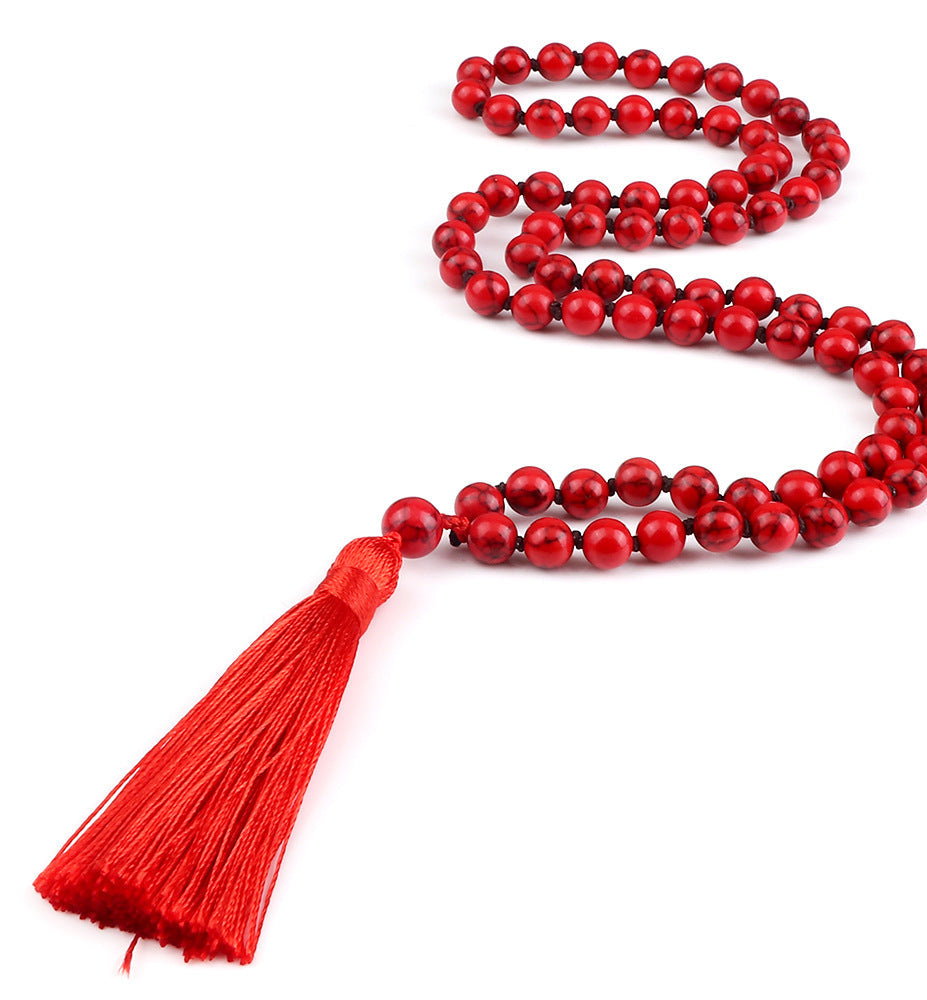 Bright Colored Mala Beads with Tassel 6mm