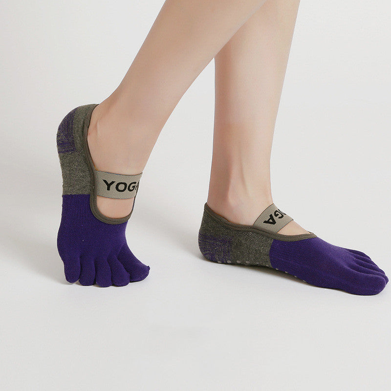 Womens Yoga Toe Socks Non-Slip