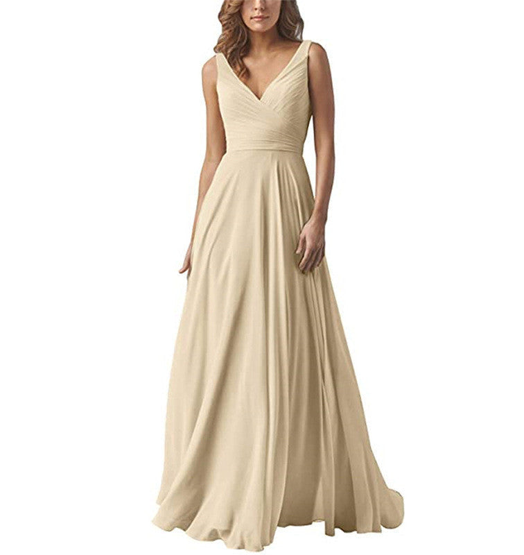 A-Line Maxi Bridesmaid Dress for Boho Wedding