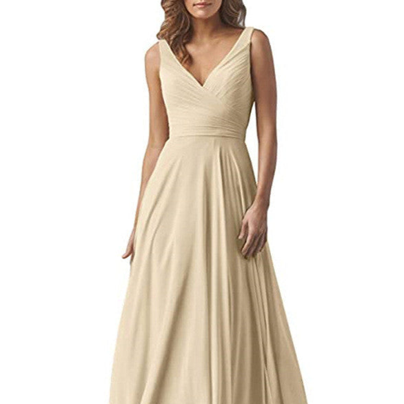A-Line Maxi Bridesmaid Dress for Boho Wedding