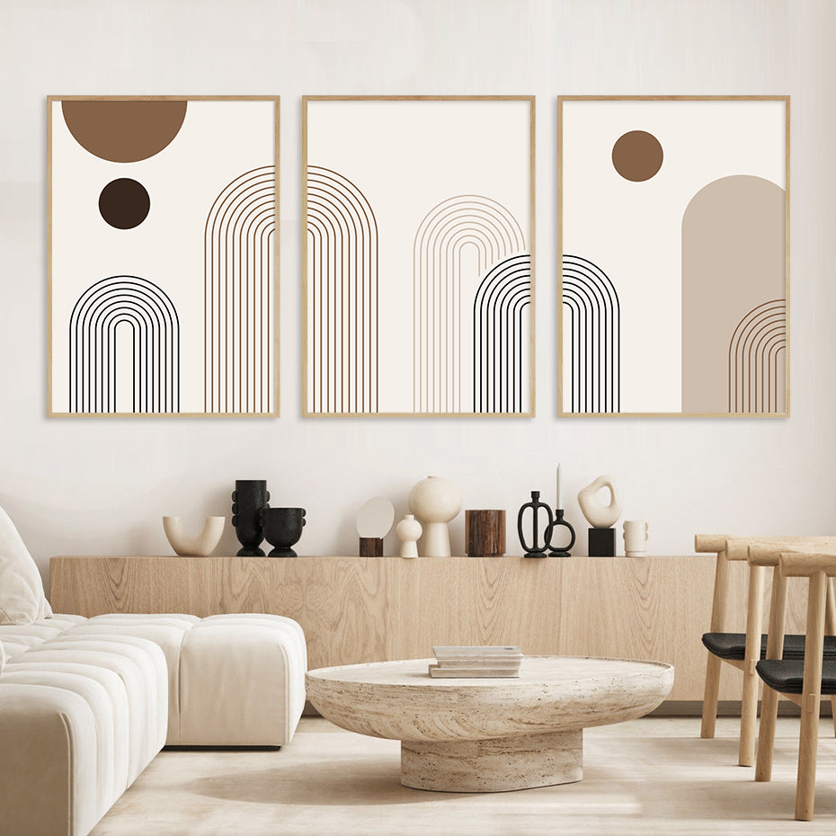 Abstract Geometric Bohemian Canvas Prints Set