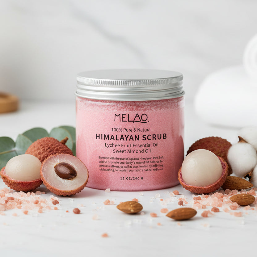 Almond and Lychee Oil Himalayan Salt Body Scrub
