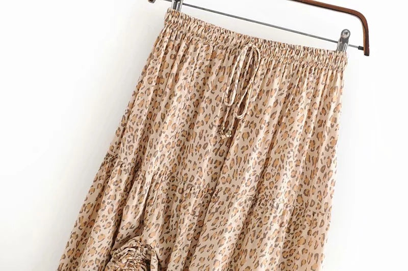 Boho Animal Print Skirt