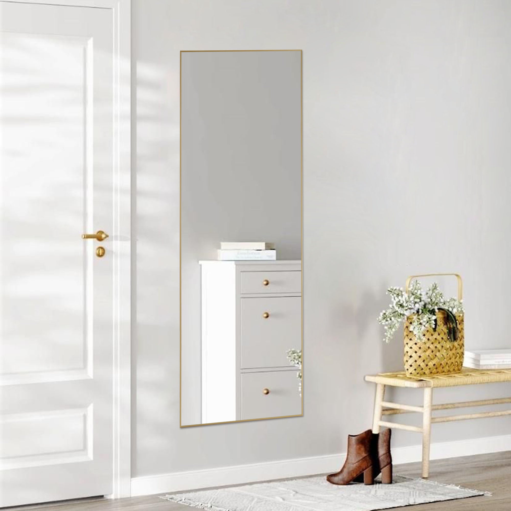 Full Body Arched Rectangular Wall Mirror