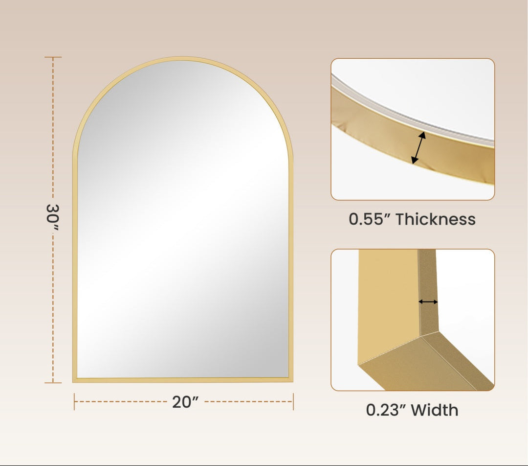 Arched Wide Wall Mirror