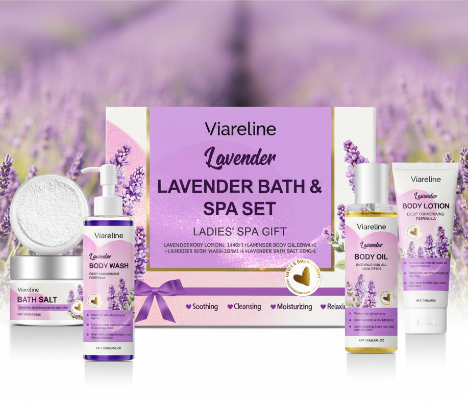 Lavender Bath Set with Bath Oil, Bath Milk and More