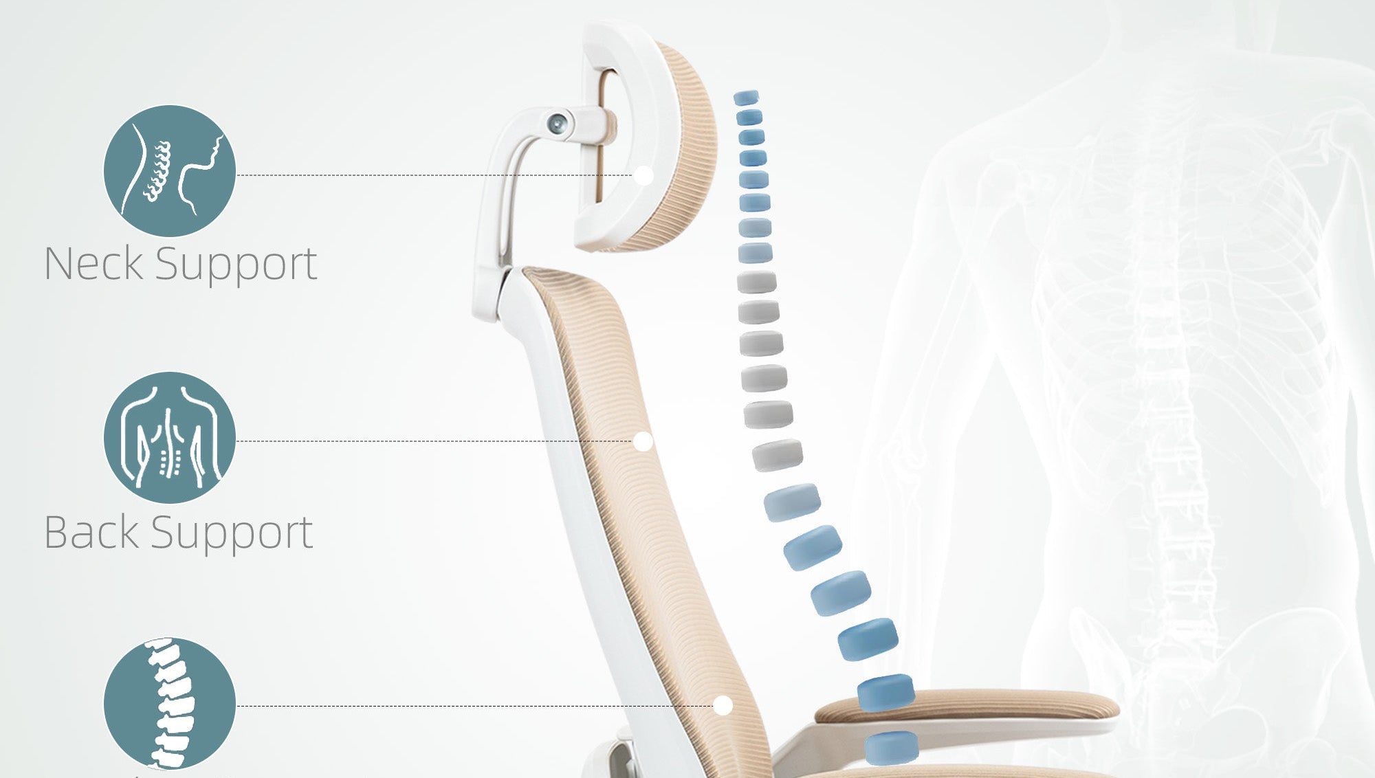 Beige Bohemian Desk Chair