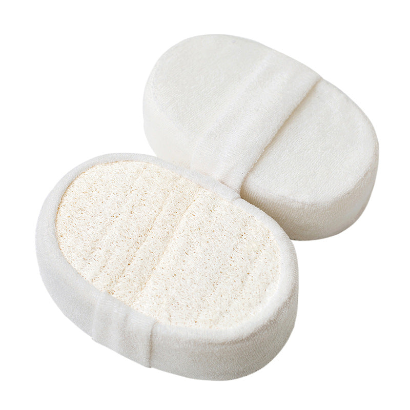 Beige Loofah Bath Sponge Handle