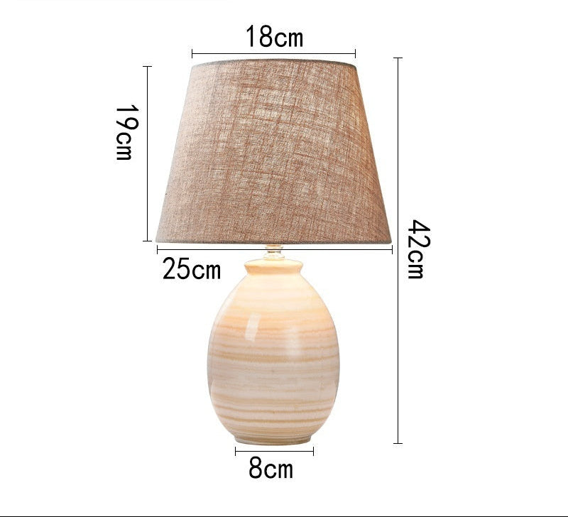 Beige lampshade with dimensions on a white background