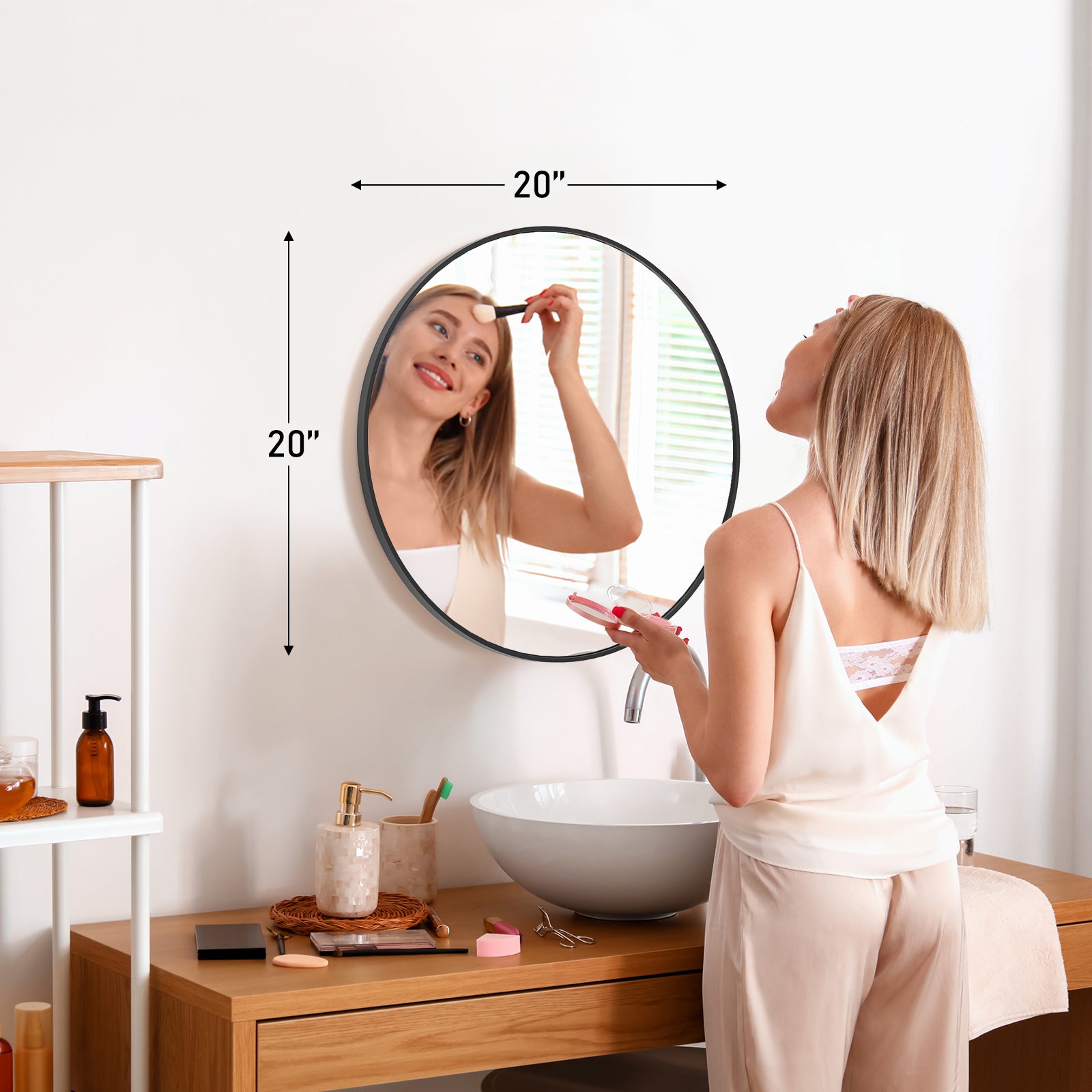 Black Minimalist Round Wall Mirrors