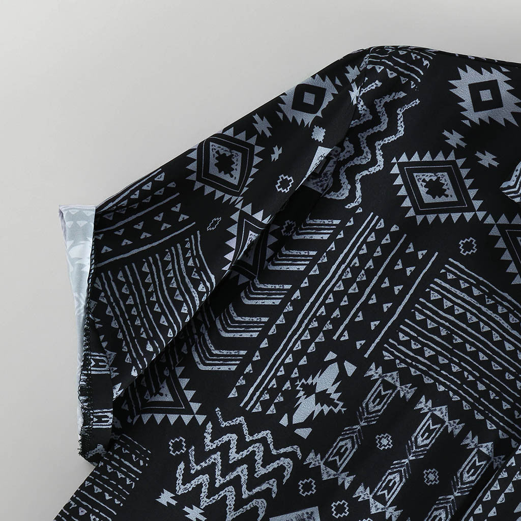 Black Printed Short Sleeve Shirt for Men