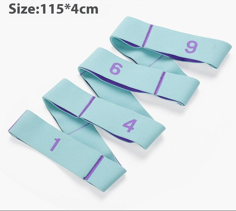 Blue-purple resistance bands with numbers on a white background
