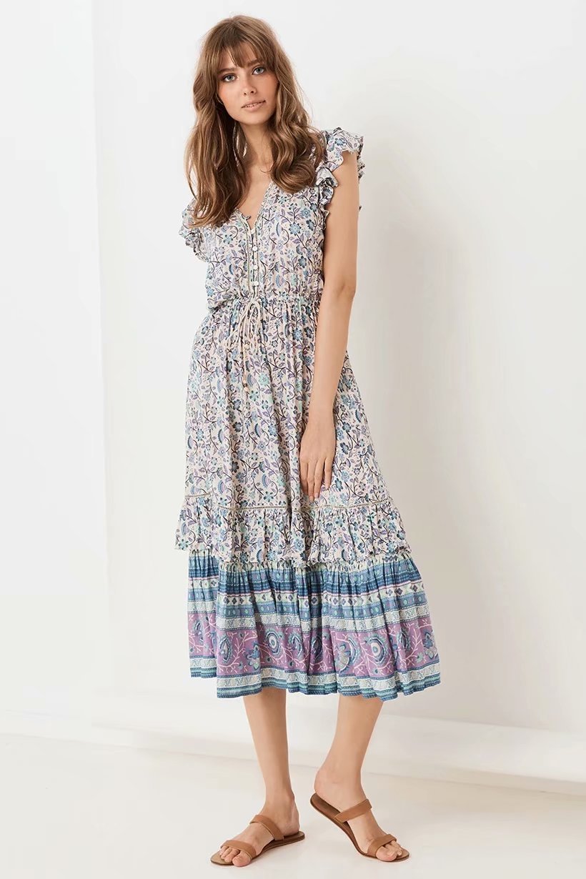 Blue Boho Style Dress