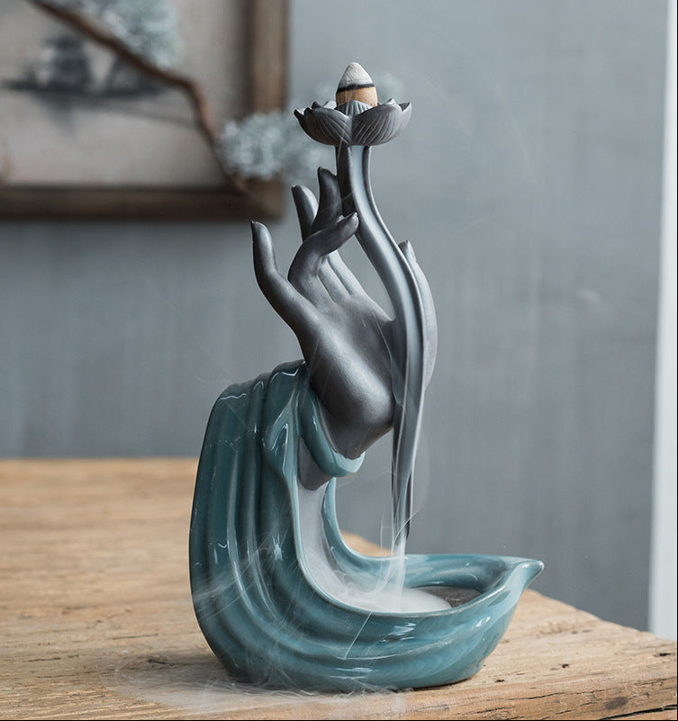 Blue Gray Incense Waterfalls