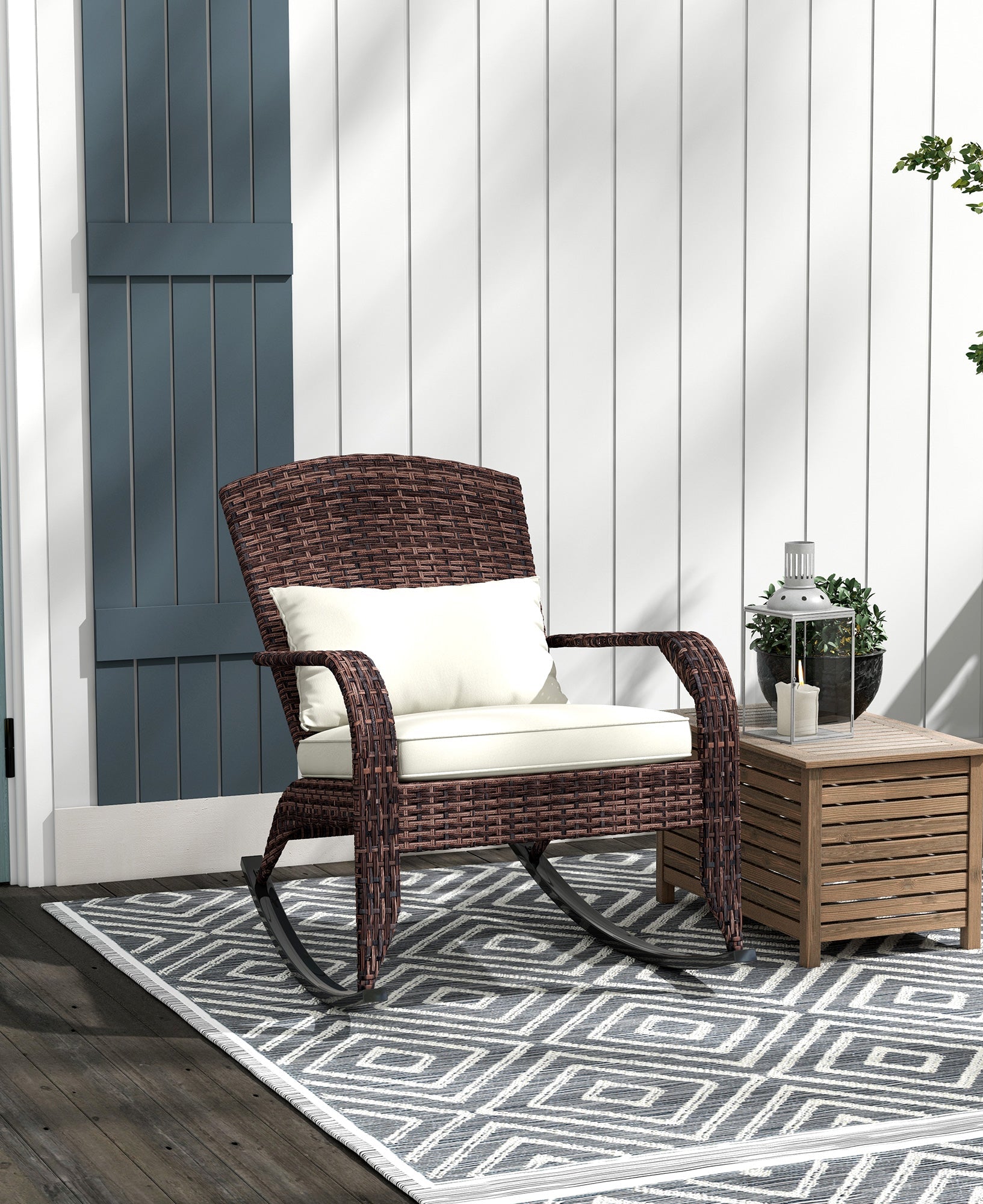 Bohemian Rocking Woven Outdoor Chair
