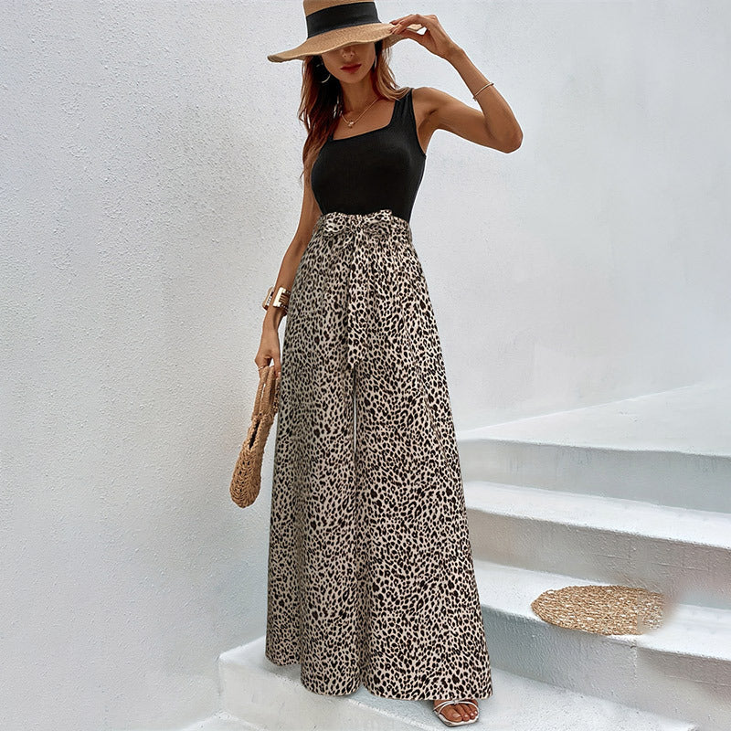Bohemian Animal Print Trousers for Women