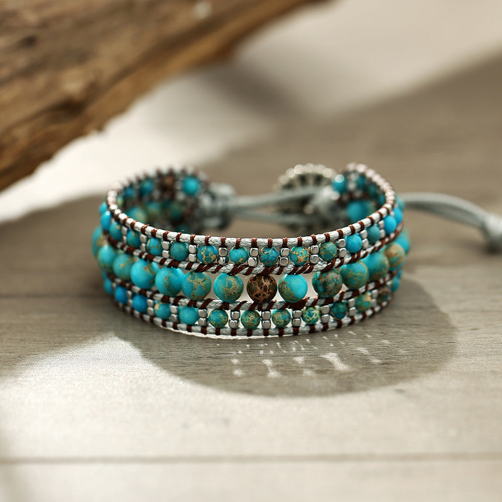 Bohemian Blue Beaded Bracelet