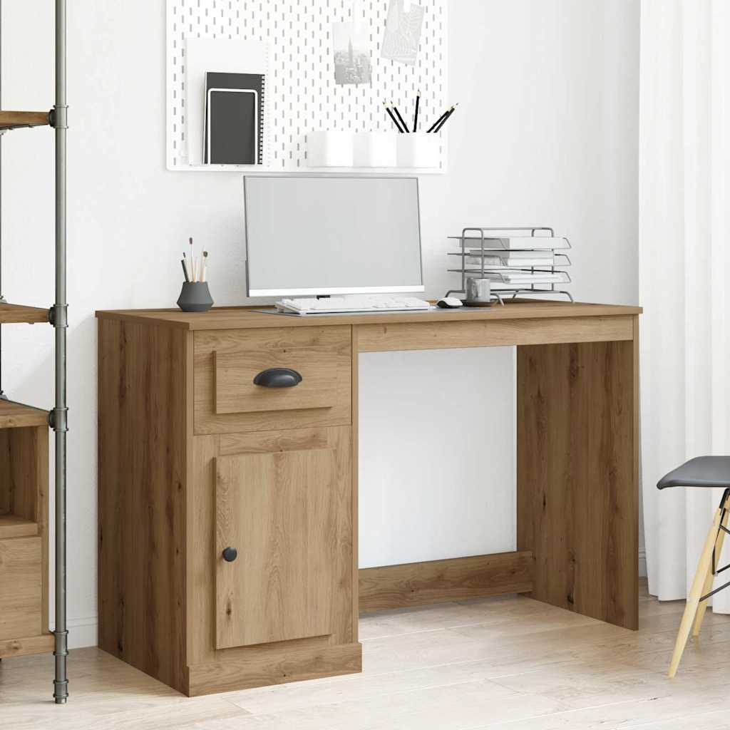 brown Bohemian Computer Desk with Drawers