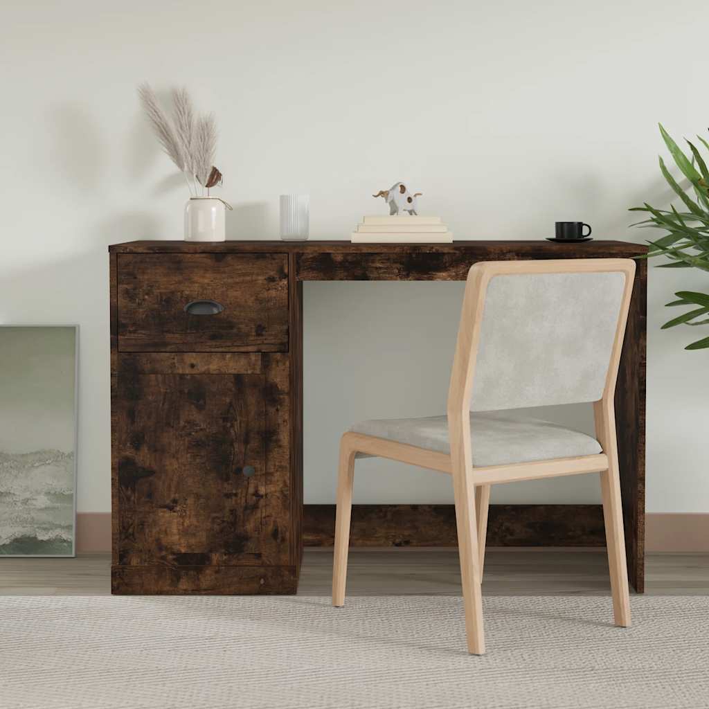 Wooden desk with a chair in a room setting