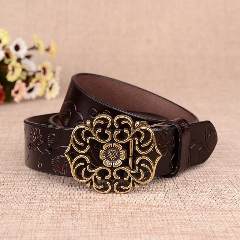 Bohemian Flower Buckle Belt